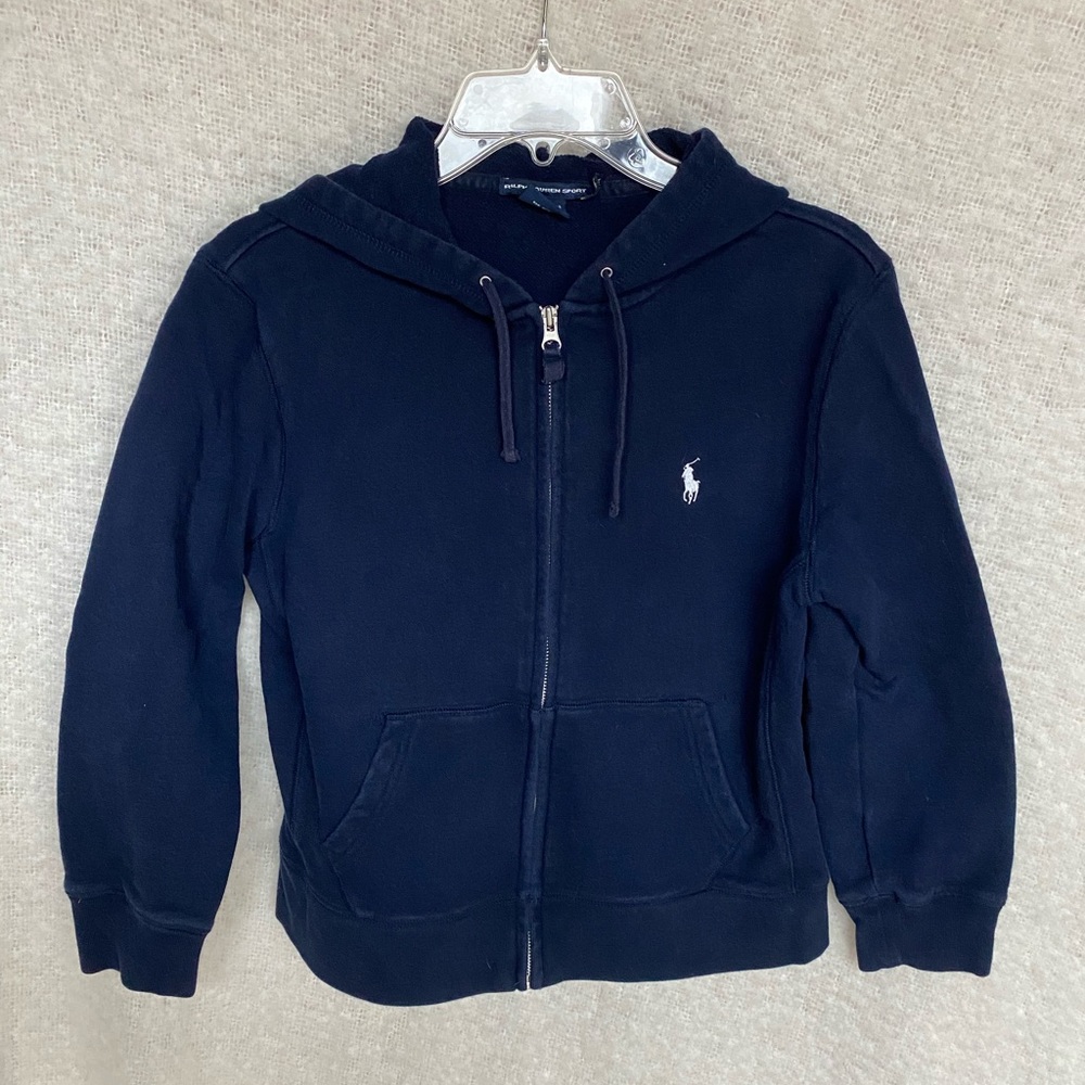 Kids Polo Ralph Lauren full Zip Up girls boys unisex navy blue jacket sweatshirt